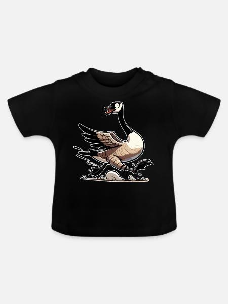 Lustiges kanadisches Gans-Meme - Baby Bio-T-Shirt mit Rundhals - Schwarz