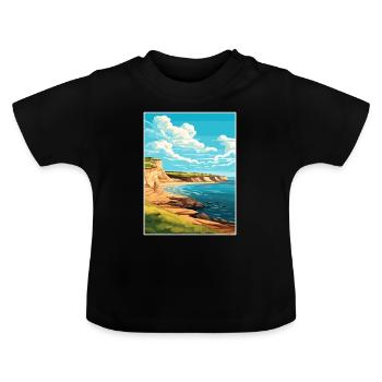 Valdes Halbinsel Argentinien Vintage Reiseposter - Baby Bio-T-Shirt mit Rundhals - Schwarz - Vorne