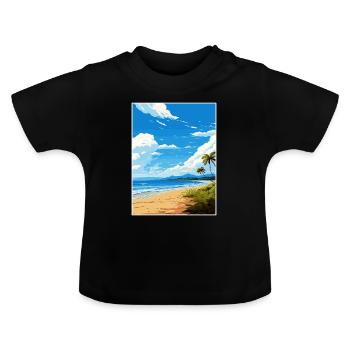 Nicoya Halbinsel Costa Rica Vintage Reiseposter - Baby Bio-T-Shirt mit Rundhals - Schwarz - Vorne