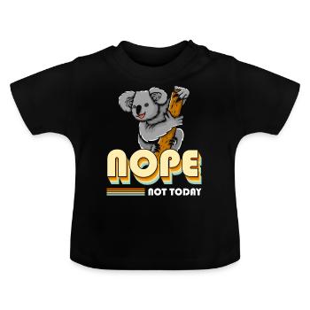 Eucalyptus Animal Australia - Baby Organic T-Shirt with Round Neck - black - Front