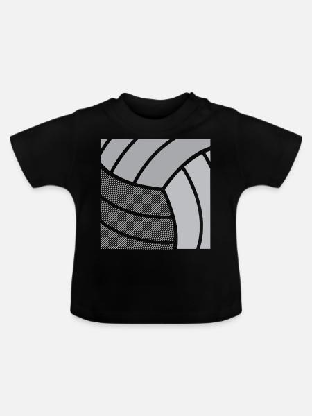 Volleyball - Baby Bio-T-Shirt mit Rundhals - Schwarz