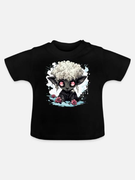Schwarzes Schaf - Baby Bio-T-Shirt mit Rundhals - Schwarz
