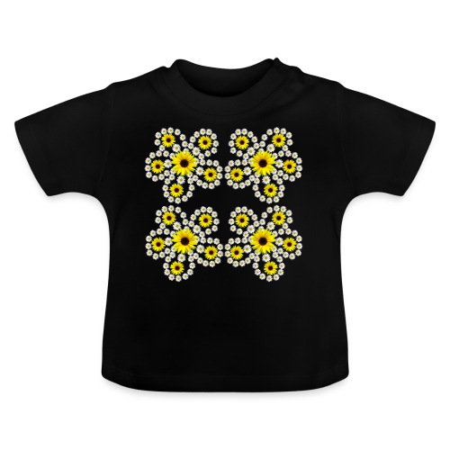 Blumenmuster mit Margeriten Sonnenblumen Blüte - Baby Bio-T-Shirt mit Rundhals