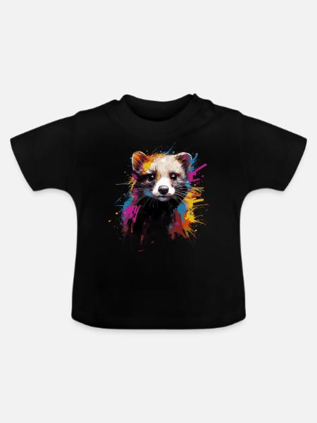 Frettchen - Baby Bio-T-Shirt mit Rundhals - Schwarz