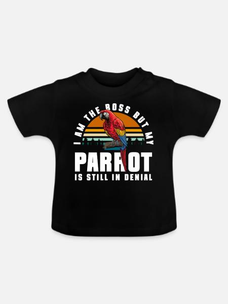 Papagei Fliegen Tropen - Baby Bio-T-Shirt mit Rundhals - Schwarz