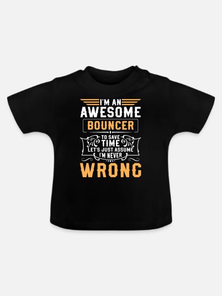 Security Tür Breit Party - Baby Bio-T-Shirt mit Rundhals - Schwarz