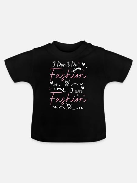 Mode Kleidung Trend - Baby Bio-T-Shirt mit Rundhals - Schwarz