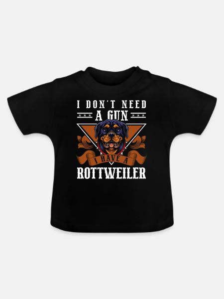 Rottweiler Hunderasse Wachhund Vierbeiner - Baby Bio-T-Shirt mit Rundhals - Schwarz