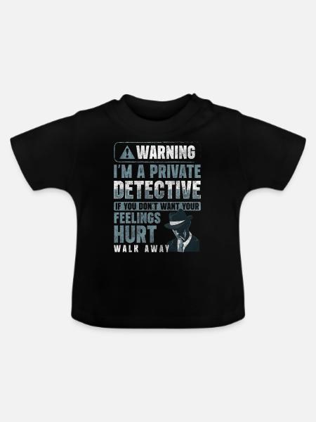 Privatdetektiv Hinweis Inspektor - Baby Bio-T-Shirt mit Rundhals - Schwarz