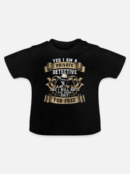 Schnüffler Hinweis Fährte Polizei - Baby Bio-T-Shirt mit Rundhals - Schwarz