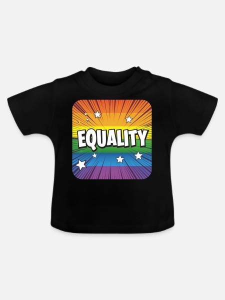 LGBTQ Equality - Baby Bio-T-Shirt mit Rundhals - Schwarz