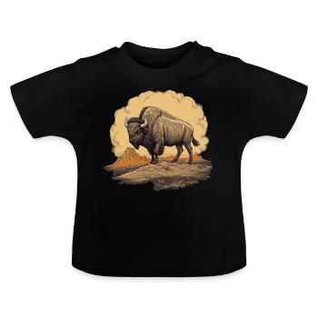 Buffalo - Baby Organic T-Shirt with Round Neck - black - Front