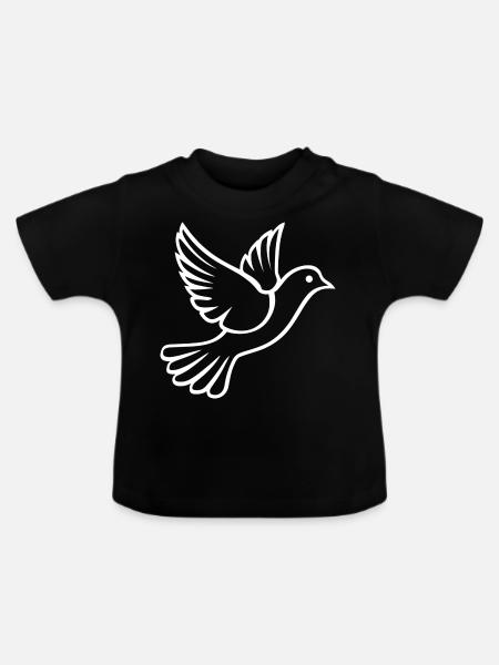 Taube - Baby Bio-T-Shirt mit Rundhals - Schwarz