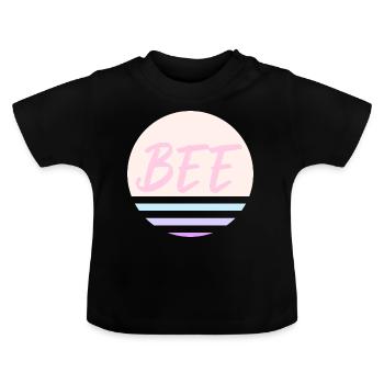 Bee Pink - Baby Organic T-Shirt with Round Neck - black - Front
