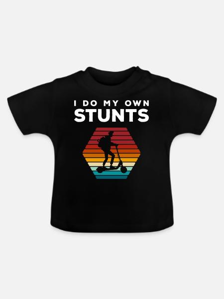 E-Scooter Strom Motor - Baby Bio-T-Shirt mit Rundhals - Schwarz