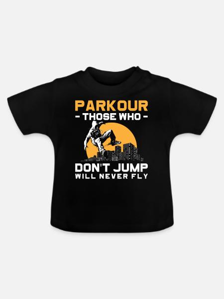 Freerunner Hindernis - Baby Bio-T-Shirt mit Rundhals - Schwarz