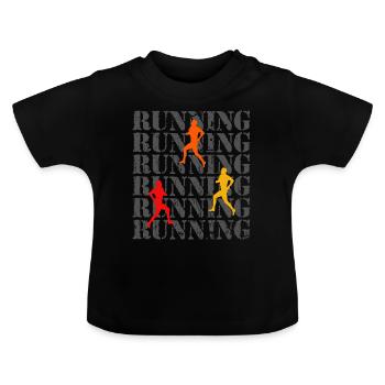 Running Runner Jogger Sport - T-shirt bio col rond Bébé - noir - Devant