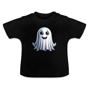 Gespenst Halloween - Baby Bio-T-Shirt mit Rundhals - Schwarz - Vorne