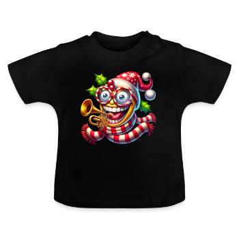 Lustiges Weihnachten Design - Baby Bio-T-Shirt mit Rundhals - Schwarz - Vorne