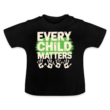 Chaque enfant compte Journée mondiale de l’enfance - T-shirt bio col rond Bébé - noir - Devant