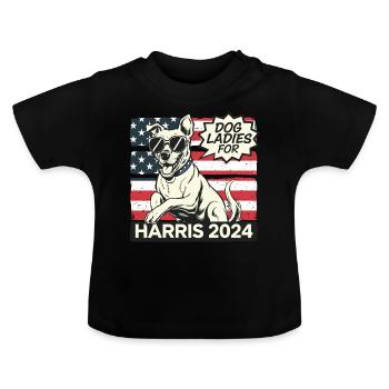 Chien Dames Pour Kamala Harris 2024 États-Unis Amérique - T-shirt bio col rond Bébé - noir - Devant