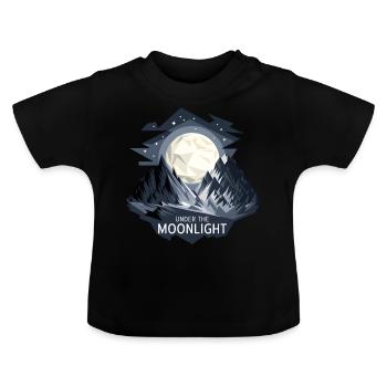 Under The Moonlight - Baby Organic T-Shirt with Round Neck - black - Front