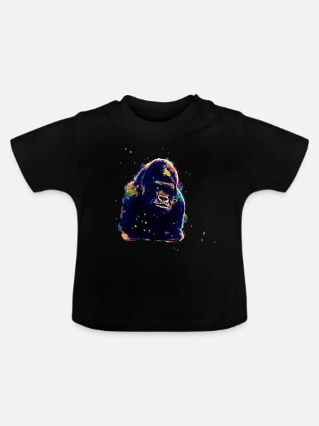 Schimpanse - Baby Bio-T-Shirt mit Rundhals - Schwarz