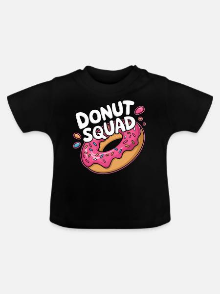 Donut Squad Donuts Doughnut - Baby Bio-T-Shirt mit Rundhals - Schwarz