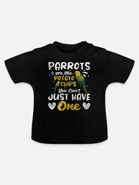Vogel Macaw - Baby Bio-T-Shirt mit Rundhals - Schwarz