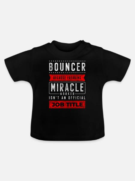 Security Disko Breit Fitness - Baby Bio-T-Shirt mit Rundhals - Schwarz