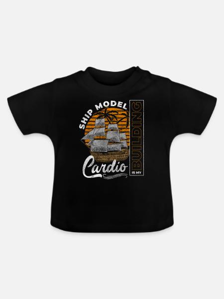 Modellschiff Kapitän Boote Schifffahrt - Baby Bio-T-Shirt mit Rundhals - Schwarz