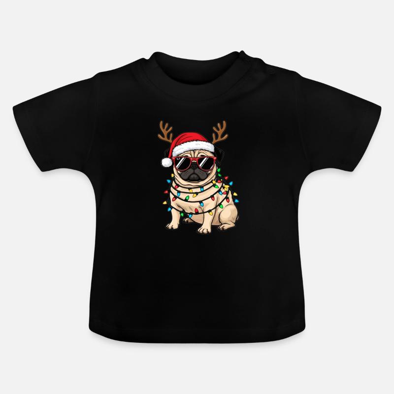 Carlin de Noël - T-shirt bio col rond Bébé - noir