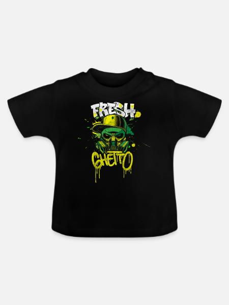 Graffiti Kunst Mode Auffällig - Baby Bio-T-Shirt mit Rundhals - Schwarz
