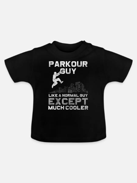Freerunner Sportler Backflip - Baby Bio-T-Shirt mit Rundhals - Schwarz