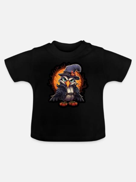 Tukan Halloween - Baby Bio-T-Shirt mit Rundhals - Schwarz