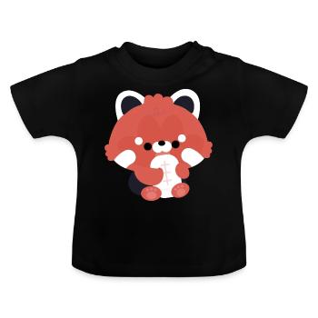 Bébé Panda roux - T-shirt bio col rond Bébé - noir - Devant