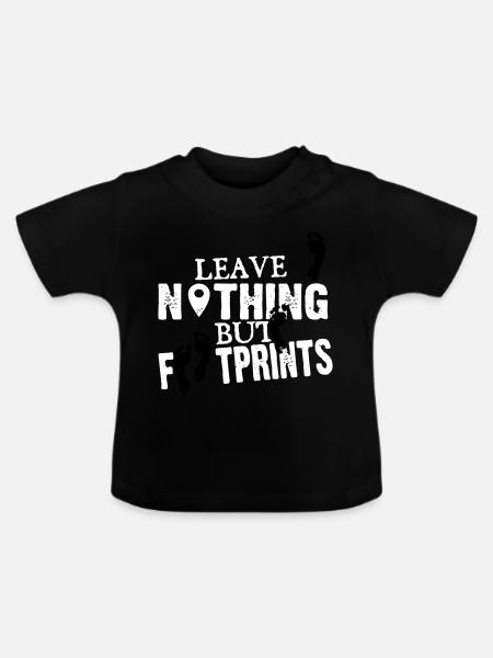 Geocaching: leave nothing but footprints - Baby Bio-T-Shirt mit Rundhals - Schwarz