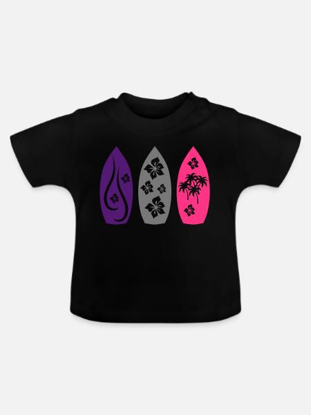 Surfboard - Baby Bio-T-Shirt mit Rundhals - Schwarz