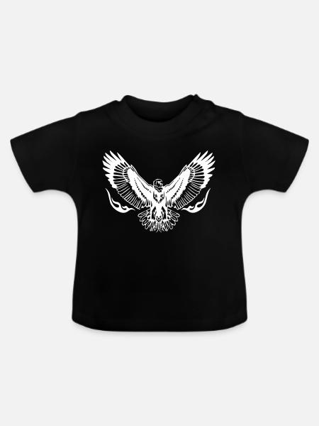 Adlerschwingen - Baby Bio-T-Shirt mit Rundhals - Schwarz