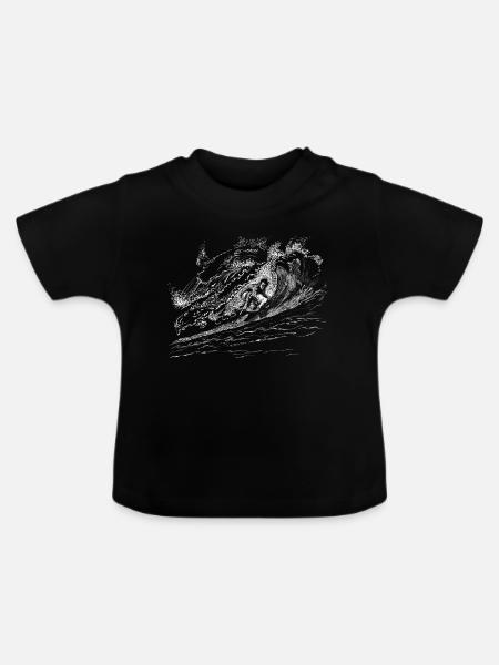 surfing - Baby Bio-T-Shirt mit Rundhals - Schwarz