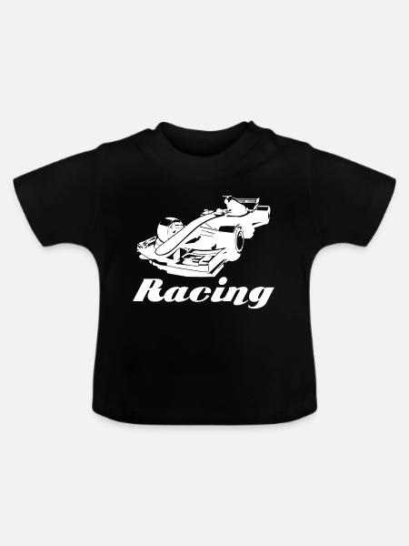 Racing - Baby Bio-T-Shirt mit Rundhals - Schwarz
