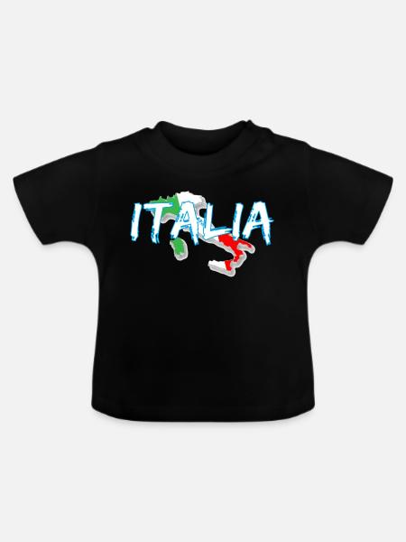 Italien Edo weißer Stiefel - Baby Bio-T-Shirt mit Rundhals - Schwarz