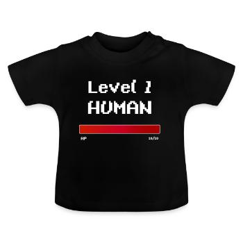 Stufe 1 Mensch - Baby Bio-T-Shirt mit Rundhals - Schwarz - Vorne