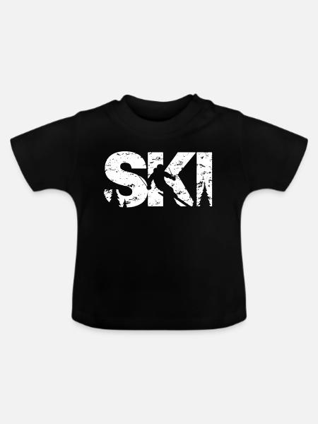 Ski - Baby Bio-T-Shirt mit Rundhals - Schwarz