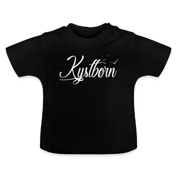 Kystbørn - Coastal child - Baby Organic T-Shirt with Round Neck - black - Front