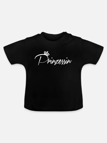 Prinzessin - Baby Bio-T-Shirt mit Rundhals - Schwarz