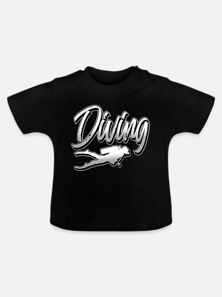 Tauchen Taucher - Baby Bio-T-Shirt mit Rundhals - Schwarz