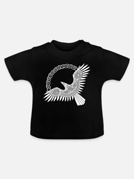 Weißer Wikinger-Adler - Baby Bio-T-Shirt mit Rundhals - Schwarz