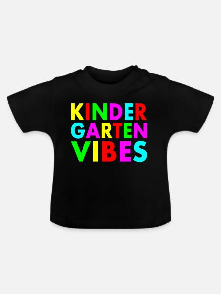 kindergarten vibes - Baby Bio-T-Shirt mit Rundhals - Schwarz