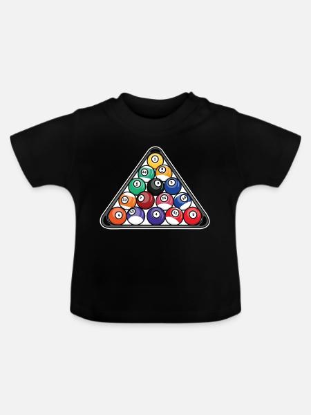 Billard Dreieck - Baby Bio-T-Shirt mit Rundhals - Schwarz